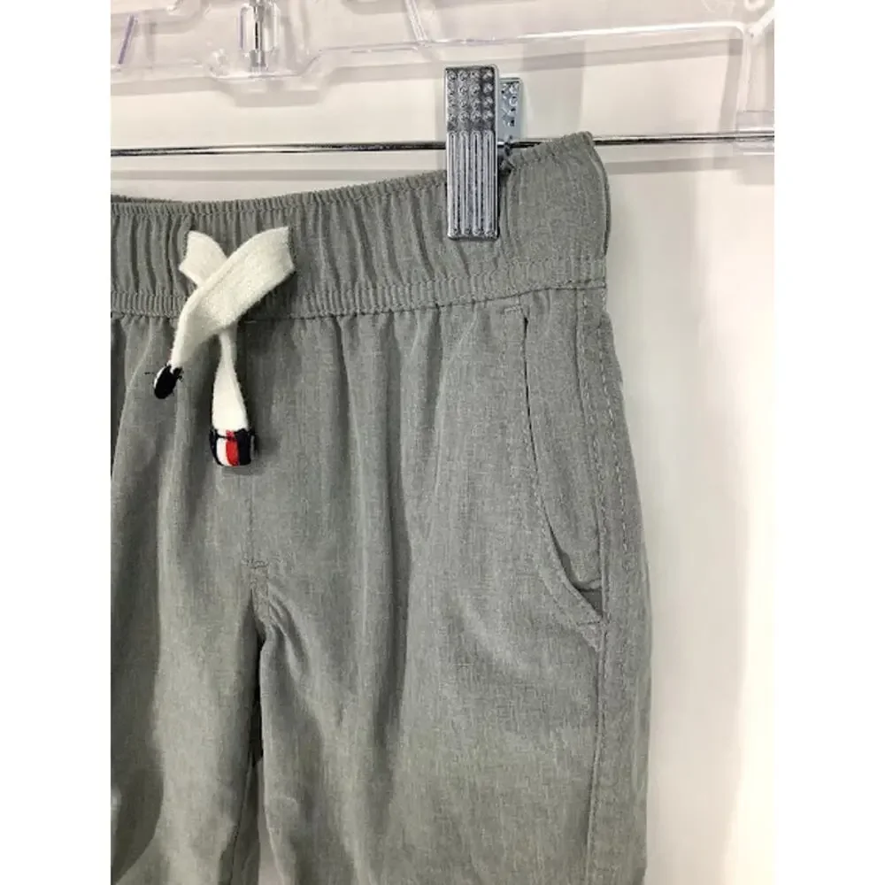 Tommy Hilfiger Boys Gray Pleated Front Cargo Shorts Kids Youth Size 5